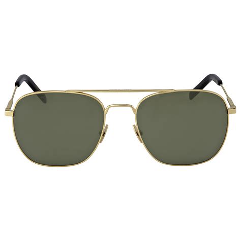 ysl sunglasses gold rap flat|SAINT LAURENT EYEWEAR Aviator.